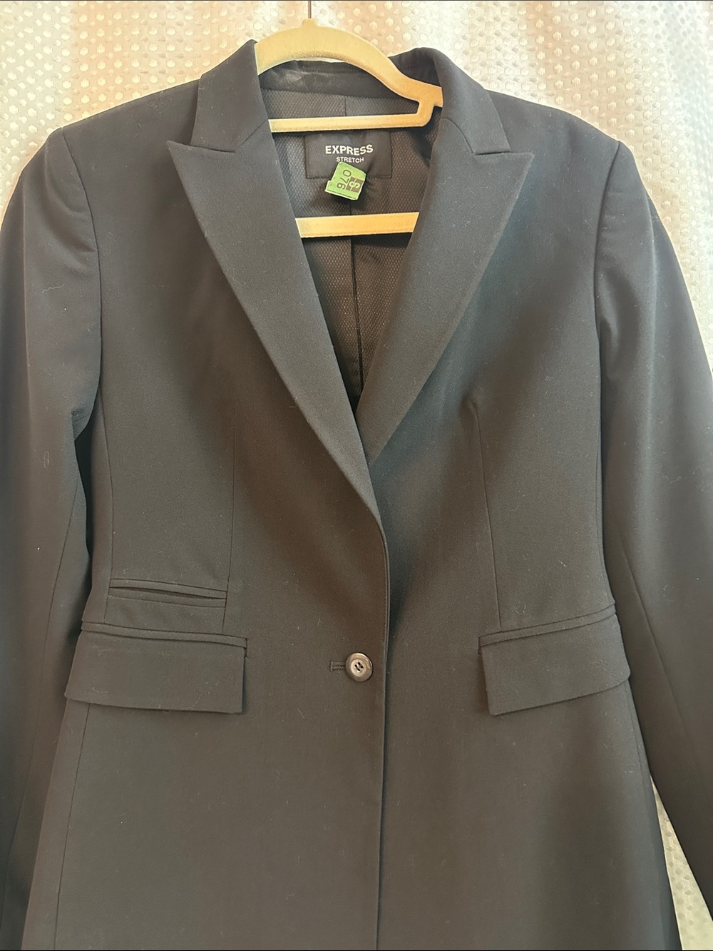 Express Black Single-Button Notch Lapel Blazer
